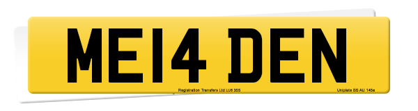 Registration number ME14 DEN